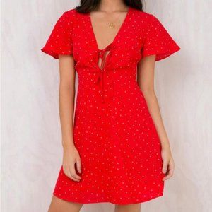 NWT Princess Polly Minkpink Red Polka Dot Dress